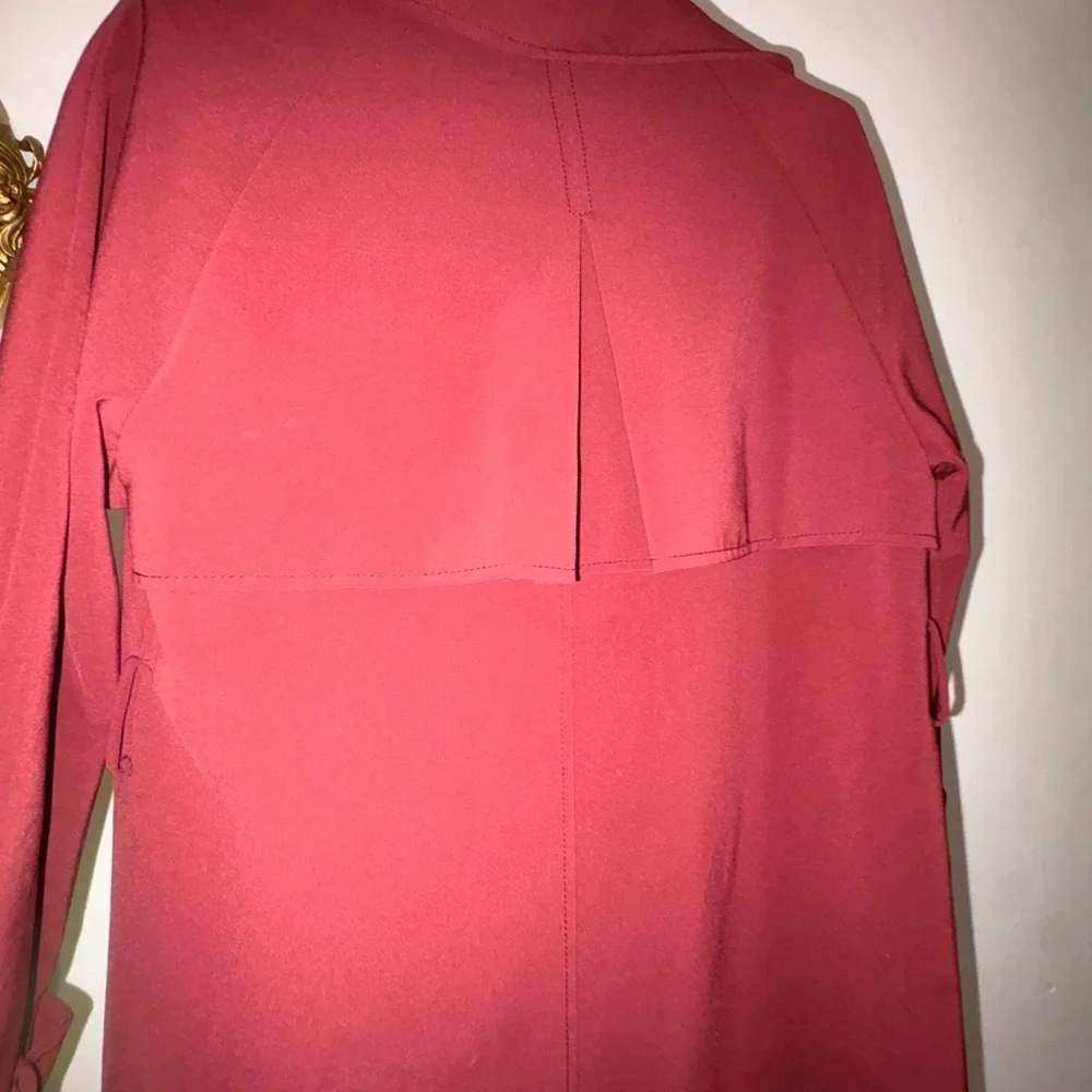 Elegant Burgundy Long Coat | Chic Parisian Style | XS